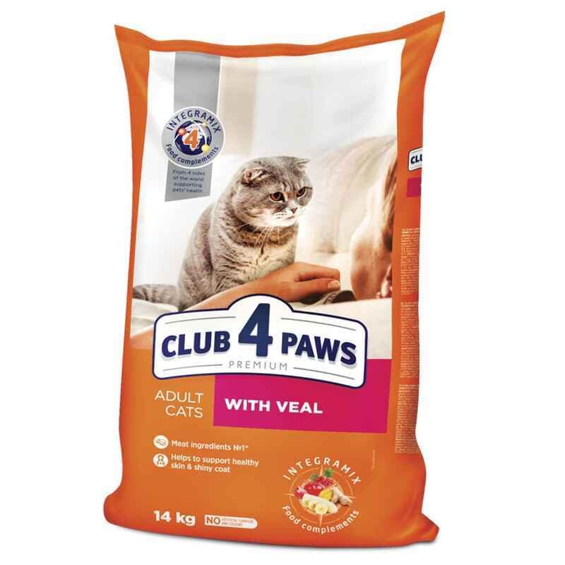 Club 4 Paws Premium Adult Cat Veal сухой корм с телятиной для взрослых кошек – 14 кг
