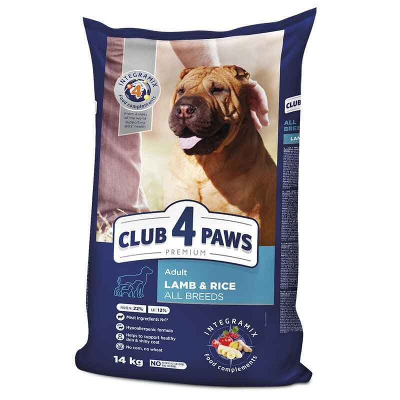 Club 4 Paws Premium Adult Lamb & Rice сухой корм с ягненком и рисом для взрослых собак разных пород - 14 кг