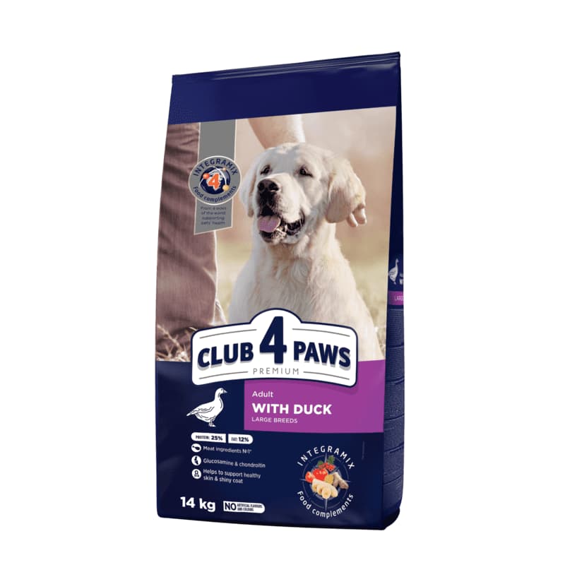 Club 4 Paws Premium Adult Large Breed Duck сухой корм с уткой для взрослых собак больших пород – 14 кг