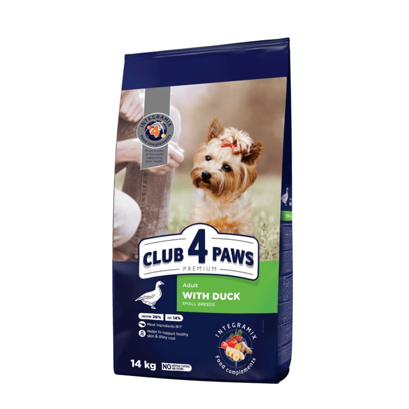 Club 4 Paws Premium Adult Small Breed Duck сухой корм с уткой для взрослых собак малых пород - 14 кг