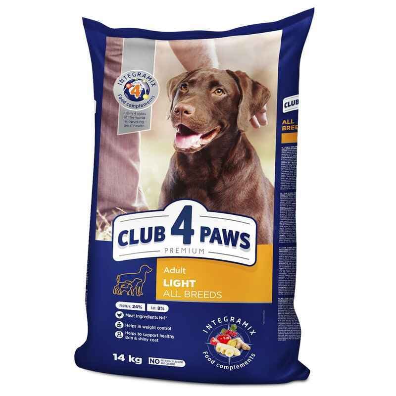 Club 4 Paws Premium Light Adult All Breeds Chicken сухой корм с курицей для поддержания оптимального веса собак разных пород - 14 кг