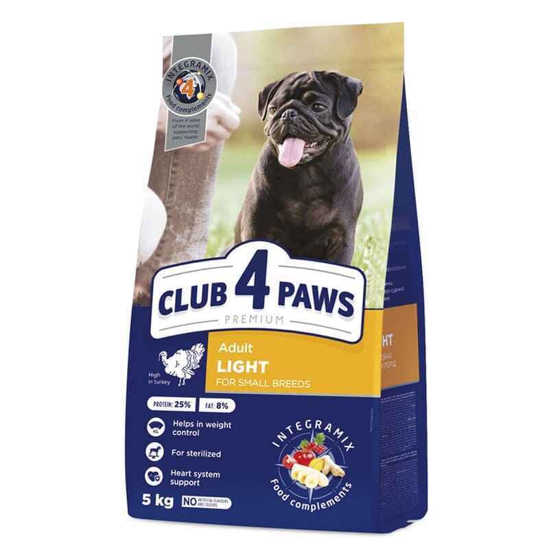 Club 4 Paws Premium Light Adult Small Breed Turkey сухой корм с индейкой для контроля веса стерилизованных собак малых пород – 5 кг