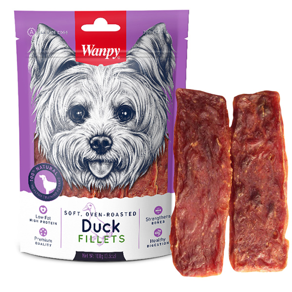 Wanpy Soft Duck Fillets ВАНПИ ФИЛЕ УТКИ МЯГКОЕ лакомство для собак , 0.1 кг.