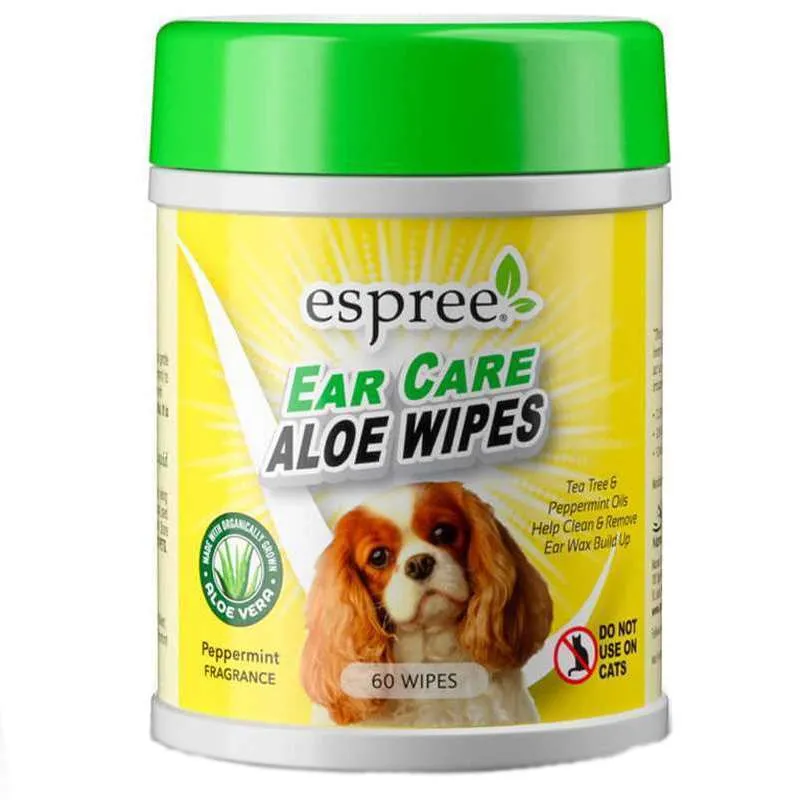 Espree Aloe Ear Care Pet Wipes влажные салфетки из алоэ вера для ушей для собак - 60 шт