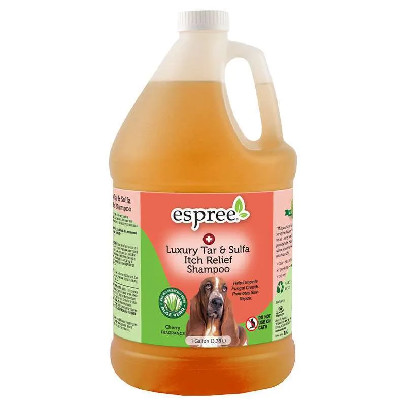 Espree Luxury Tar & Sulfa Itch Relief Shampoo лечебный шампунь с серой от перхоти с терапевтическим эффектом для собак – 3,79 л