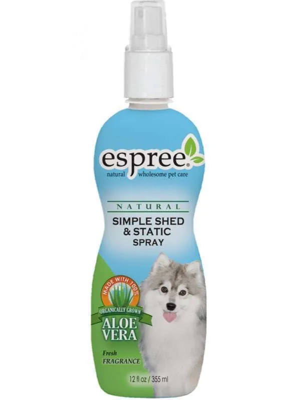 Espree Simple Shed & Static Spray спрей от выпадения шерсти и зуда, с антистатическими свойствами для собак и кошек - 355 мл