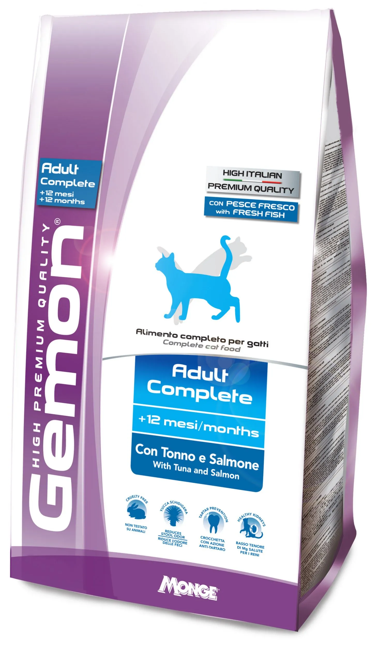 Gemon Cat Adult Complete Tuna&Salmon сухой корм с тунцом и лососем для взрослых кошек – 1,5 кг
