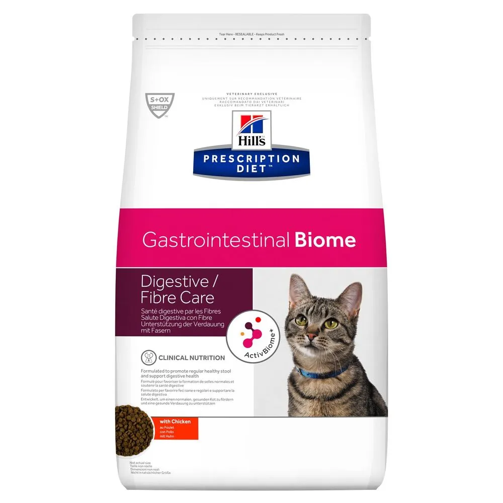Hill's Prescription Diet Gastrointestinal Biome сухой корм с курицей для кошек, быстрое действие при диарее, развитие полезных бактерий – 5 кг