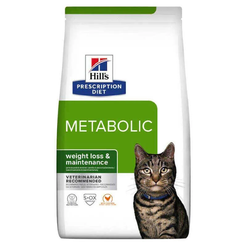 Hill's Prescription Diet Metabolic Weight Loss (Weight Management) сухий корм дієтичний з куркою для кішок, які страждають на ожиріння або надмірну вагу – 3 кг