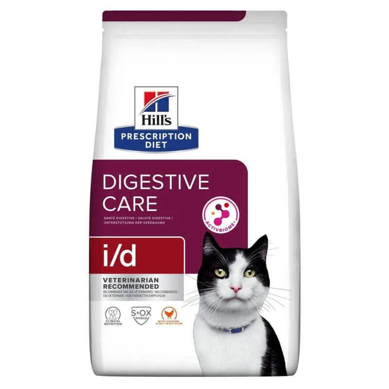 Hill's Prescription Diet i/d Digestive Care (ActivBiome+) сухой корм диетический с курицей для кошек с заболеванием желудочно–кишечного тракта – 400 г