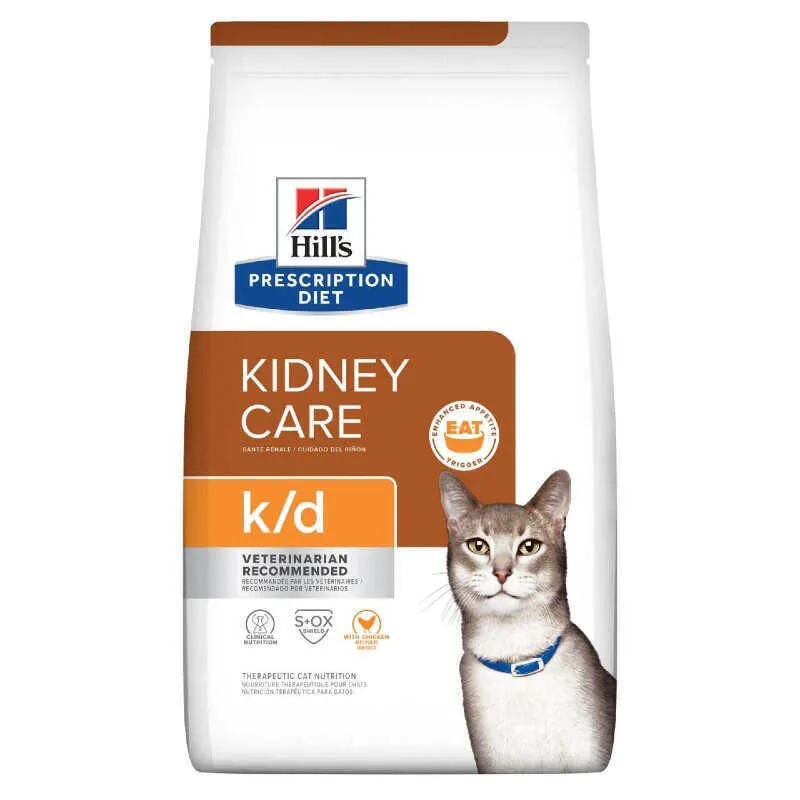Hill's Prescription Diet k/d Kidney Care with Chicken сухий корм дієтичний з куркою для котів із захворюваннями нирок та серця – 1,5 кг