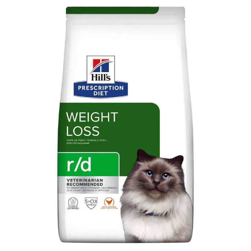 Hill's Prescription Diet r/d Weight Loss (Weight Reduction) сухий корм дієтичний з куркою для дорослих котів, що сприяє зниженню ваги – 3 кг