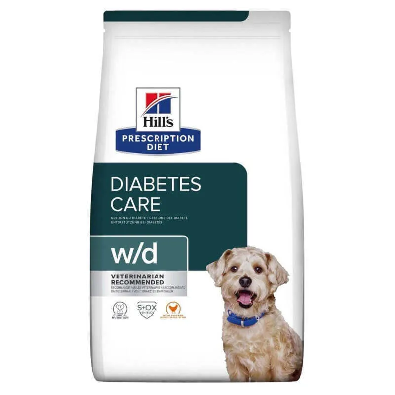 Hill's Prescription Diet w/d Diabetes Care сухий корм дієтичний з куркою для собак при цукровому діабеті та надмірній вазі – 10 кг