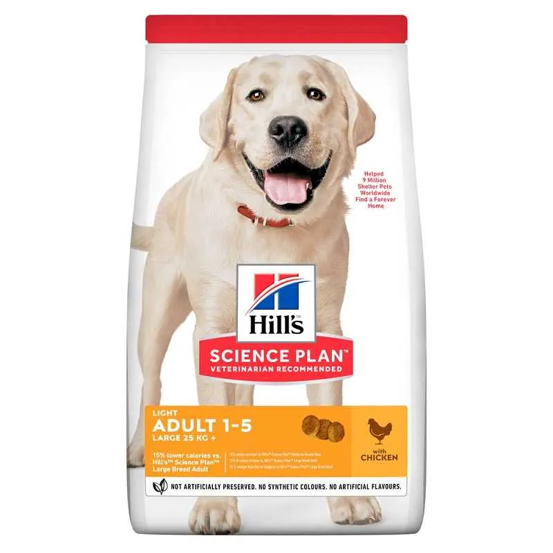 Hill's Science Plan Adult Light Large Breed сухой корм с курицей для взрослых собак крупных пород от 1 года до 5 лет – 14 кг
