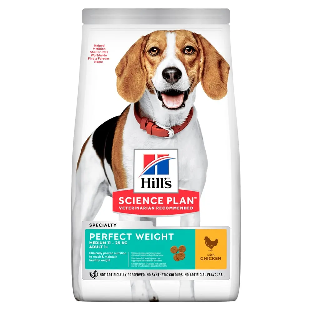 Hill's Science Plan Adult Light Perfect Weight Medium with Chicken сухой корм с курицей для взрослых собак средних пород от 1 года – 2 кг