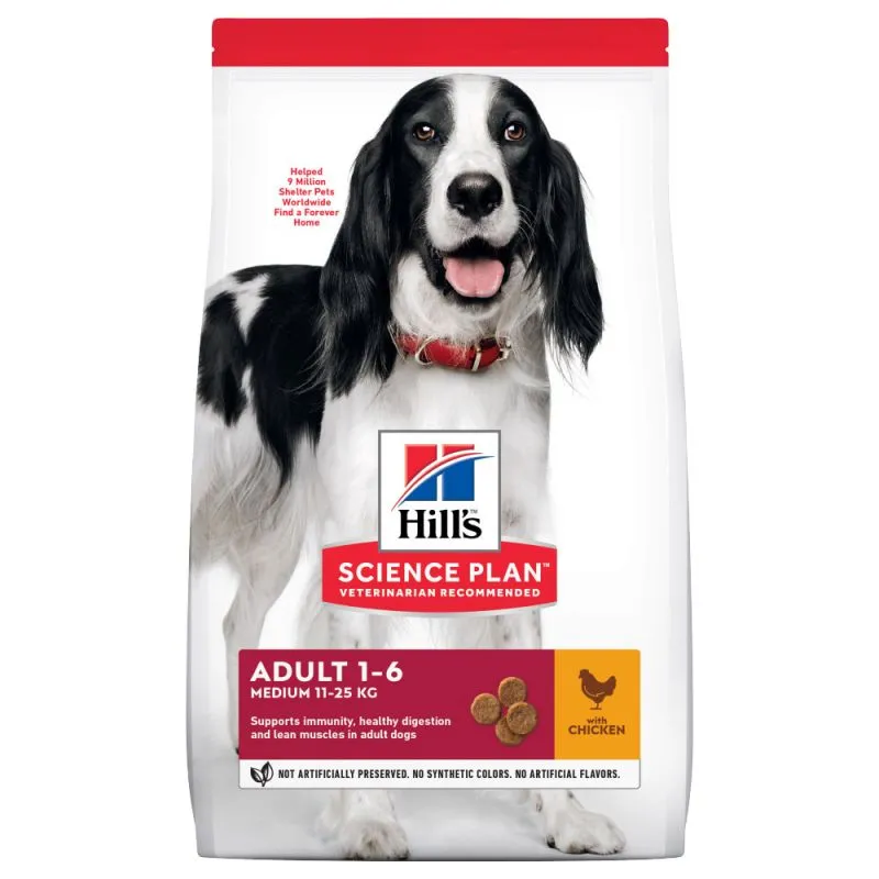 Hill's Science Plan Adult Medium with Chicken сухой корм с курицей для взрослых собак средних пород – 2,5 кг