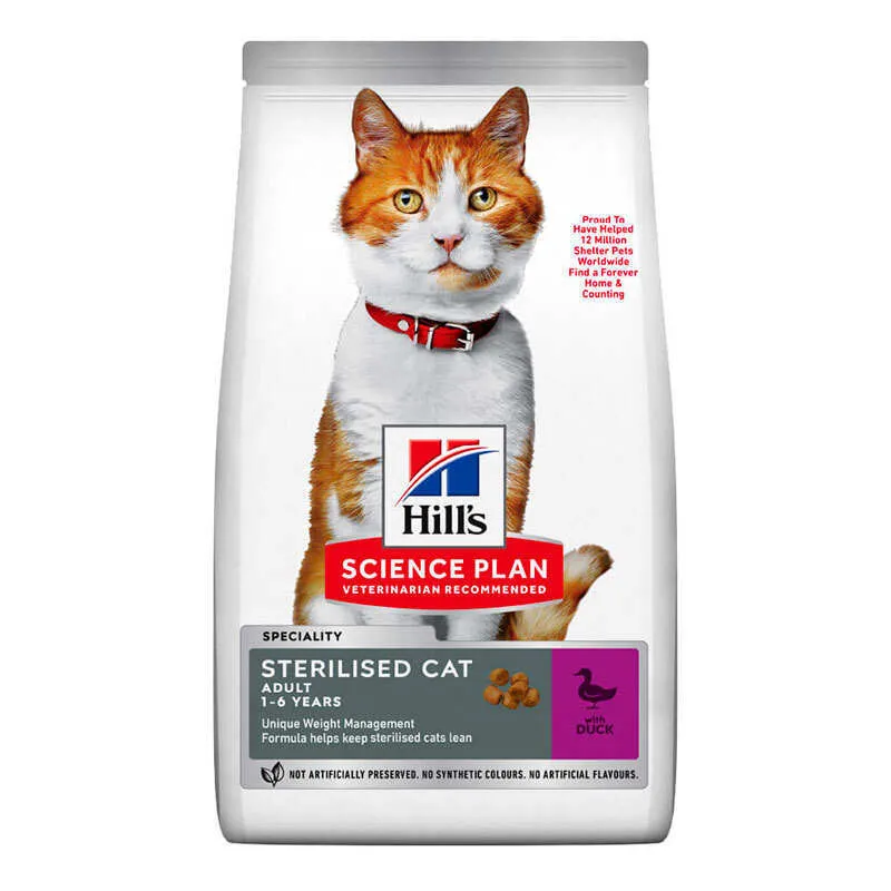 Hill's Science Plan Adult Sterilised Cat Duck сухий корм з качкою для дорослих стерилізованих котів – 3 кг