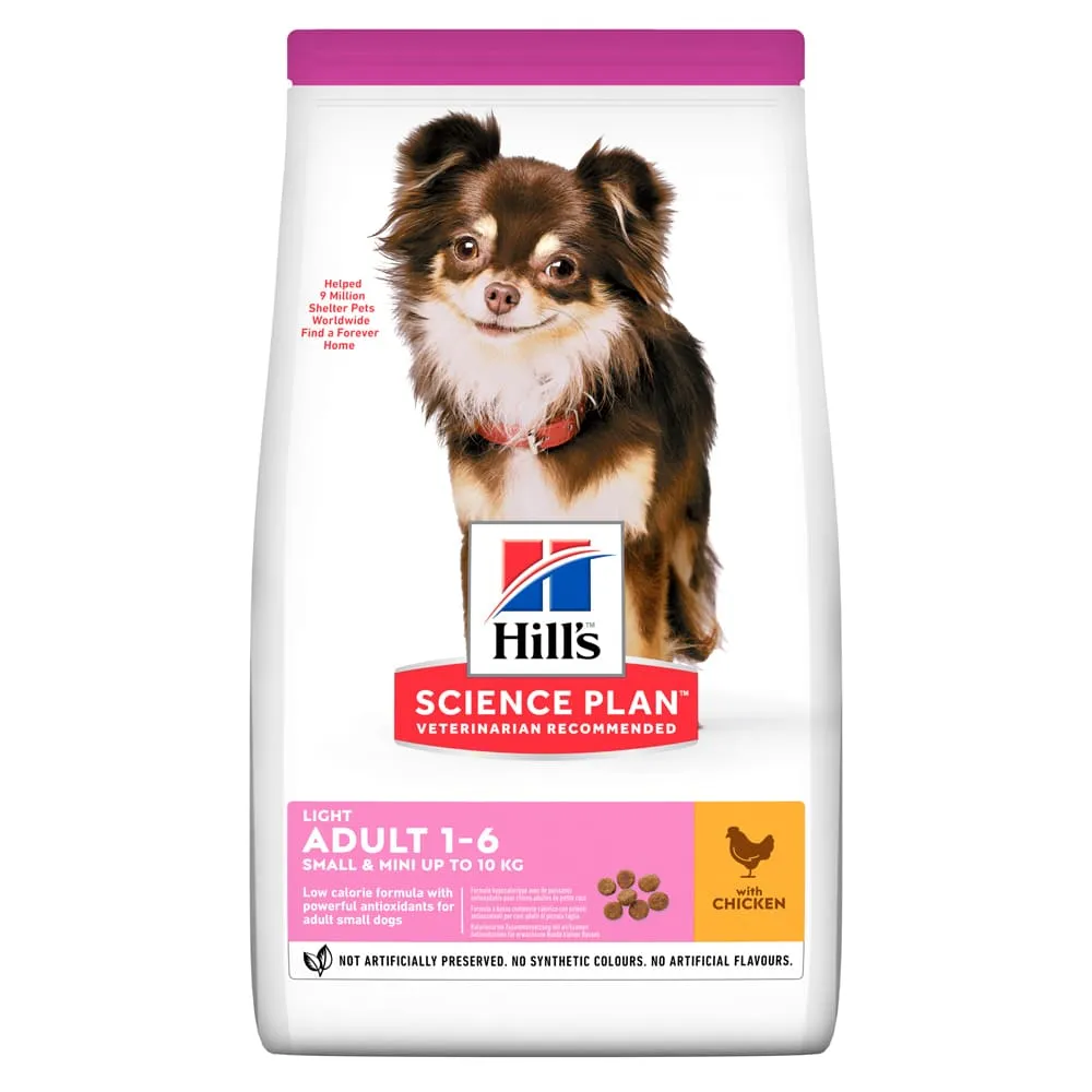 Hill's Science Plan Light Adult Small&Mini with Chicken сухой корм с курицей для взрослых собак малых и миниатюрных пород – 6 кг