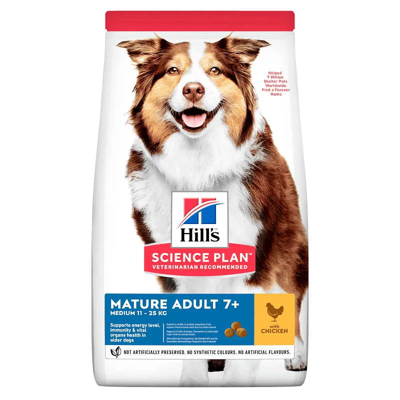 Hill's Science Plan Mature Adult 7+ Medium with Chicken сухий корм для з куркою для собак середніх порід старше 7 років – 14 кг