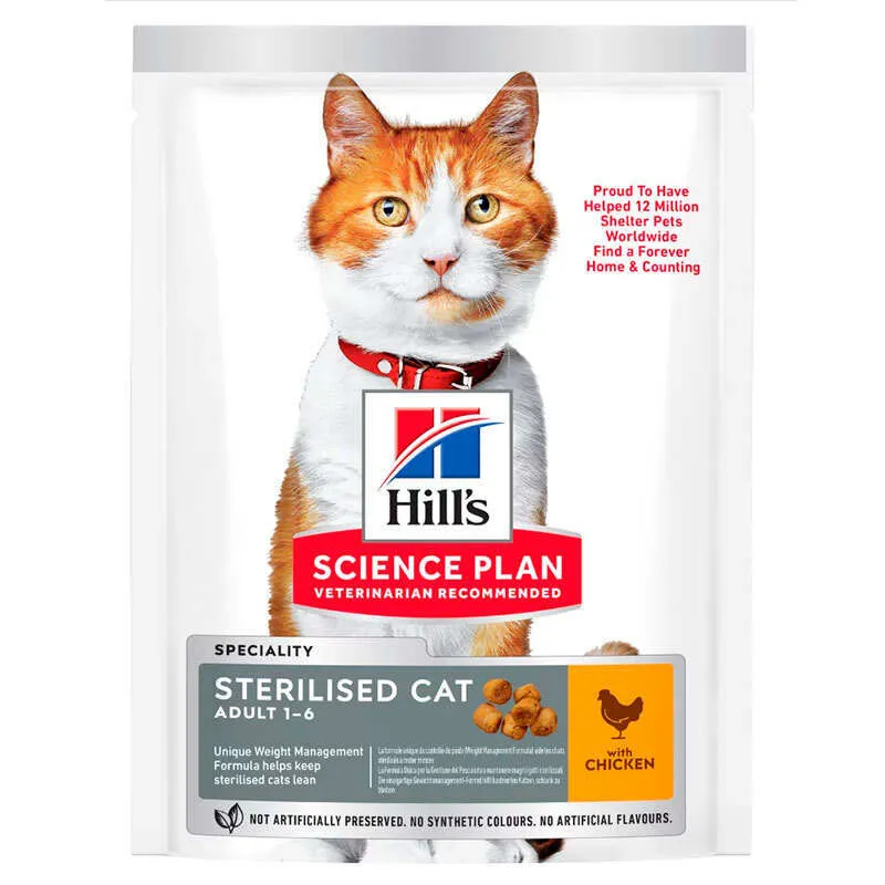 Hill's Science Plan Sterilised Cat Adult 1–6 with Chicken сухий корм з куркою для стерилізованих котів та кішок – 300 г