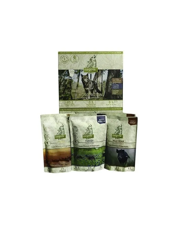 Isegrim Adult Monoprotein Multipack монопротеиновый влажный корм для взрослых собак (мультиупаковка, 6х410 г)