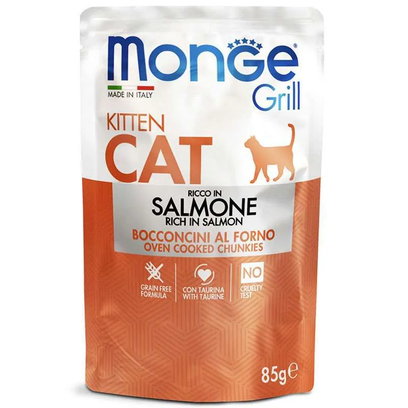 Monge Cat Grill Kitten Salmon вологий корм з лососем для кошенят (шматочки в желе) - 85 г