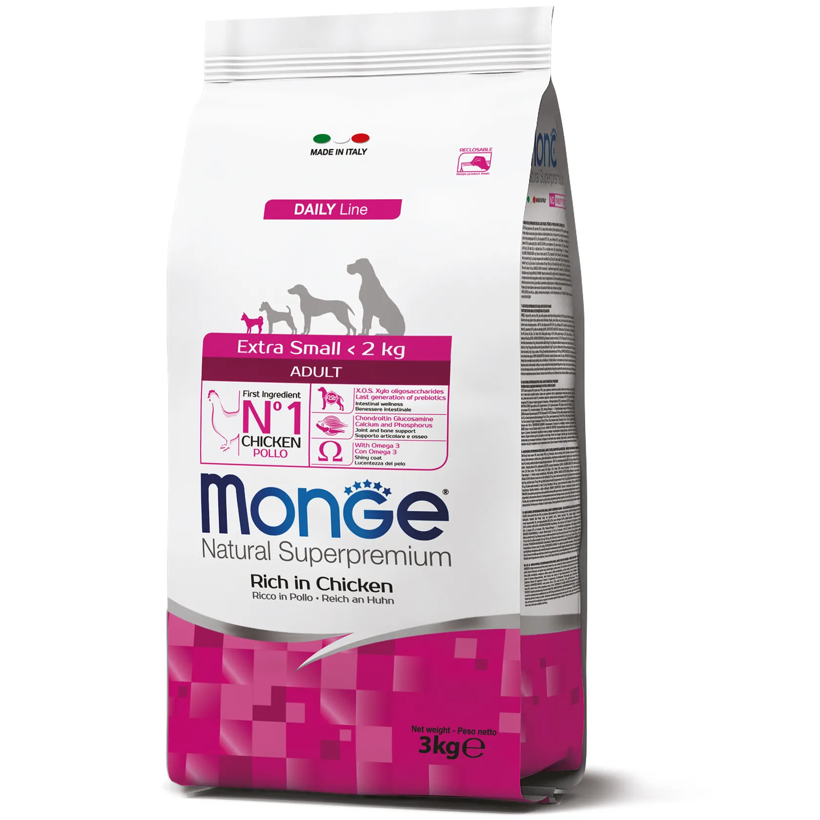 Monge Dog Extra Small Adult Chicken сухой корм с курицей для взрослых собак миниатюрных пород – 3 кг