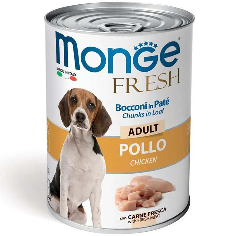 Monge Dog Wet Fresh Adult Chicken вологий корм із куркою для дорослих собак усіх порід (шматочки в паштеті) - 400 г