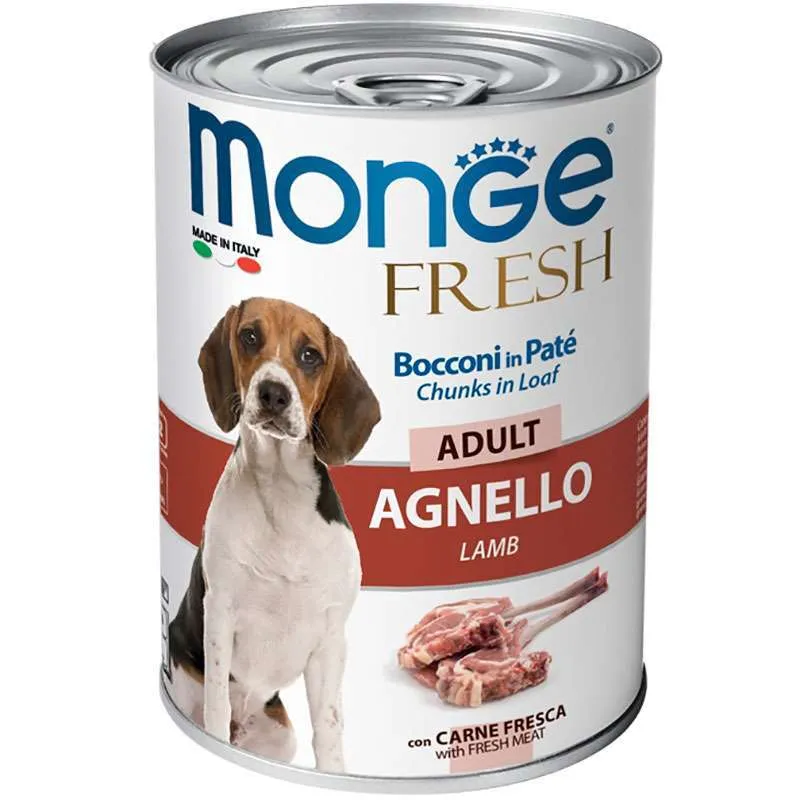 Monge Dog Wet Fresh Adult Lamb вологий корм з ягням для дорослих собак усіх порід (шматочки в паштеті) - 400 г