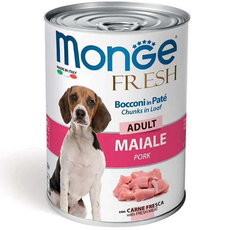 Monge Dog Wet Fresh Adult Pork вологий корм зі свининою для дорослих собак усіх порід (шматочки в паштеті) - 400 г