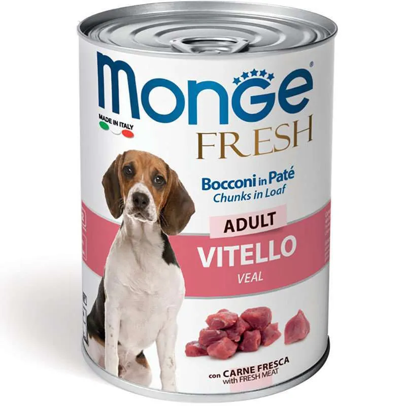 Monge Dog Wet Fresh Adult Veal вологий корм із телятиною для дорослих собак усіх порід (шматочки в паштеті) - 400 г