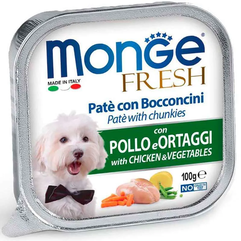 Monge Dog Wet Fresh Chicken&Vegetables вологий корм з куркою та овочами для собак (паштет) - 100 г