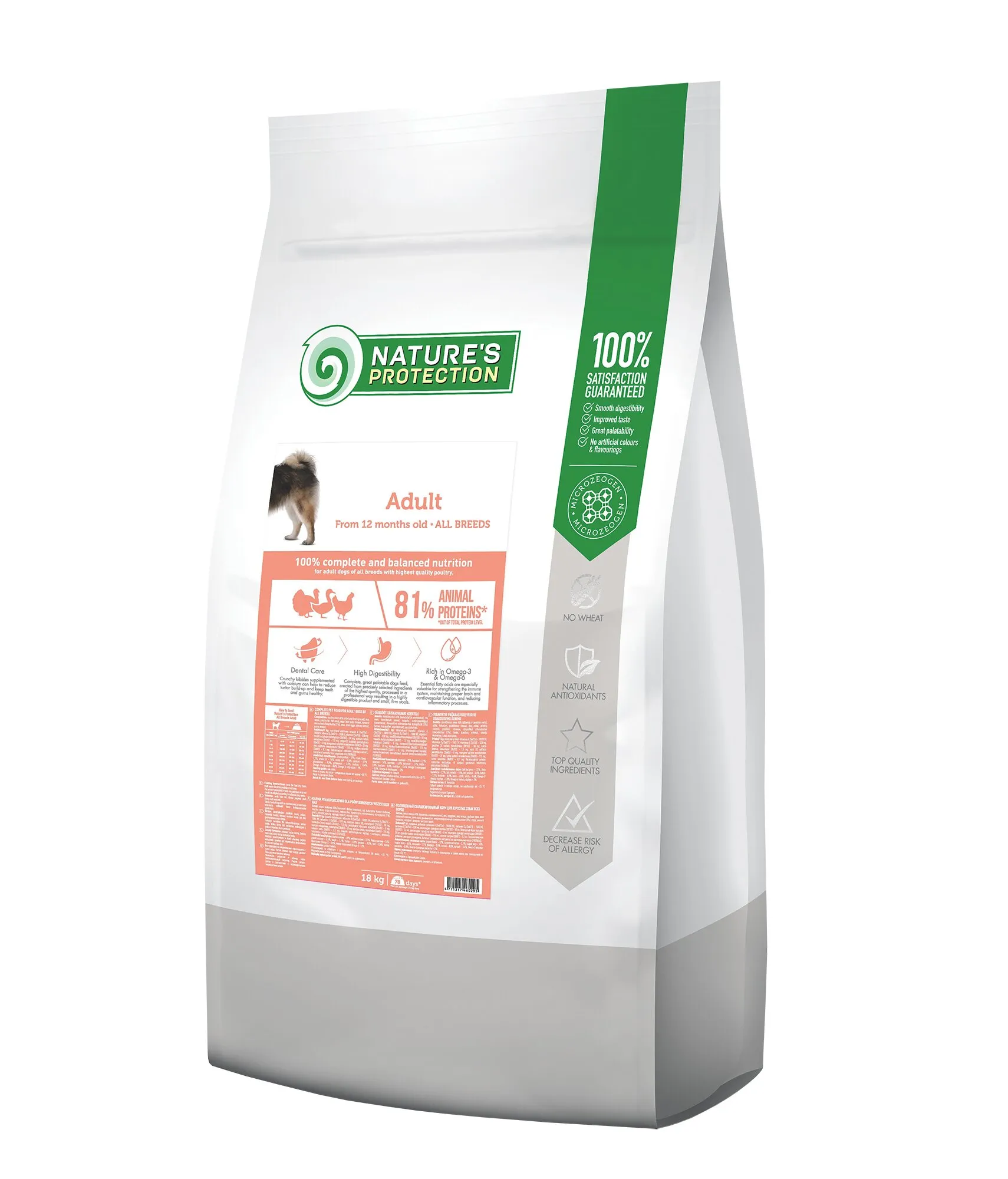 Nature's Protection Adult All Breeds сухой корм для взрослых собак всех пород - 18 кг