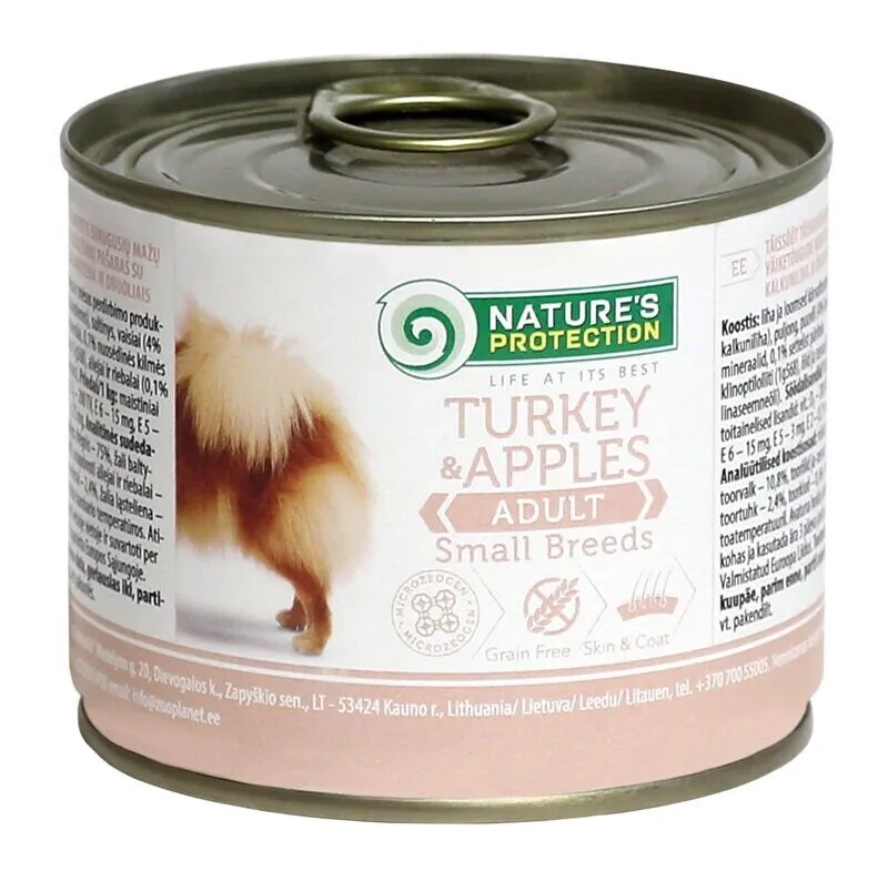 Nature's Protection Adult Small Breeds Turkey&Apples, 200 г, вологий корм з індиком та яблуками для дорослих собак малих порід