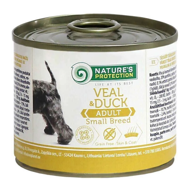 Nature's Protection Adult Small Breed Veal&Duck, 200 г, вологий корм для собак, дорослих малих порід, з телятиною та качкою