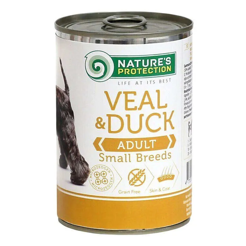 Nature's Protection Adult Small Breed Veal&Duck, 400 г, вологий корм для собак, дорослих малих порід, з телятиною та качкою