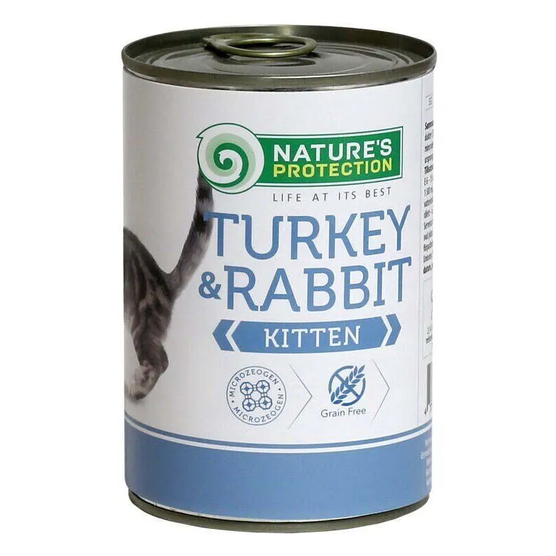 Nature's Protection Kitten Turkey & Rabbit влажный корм с мясом индюка и кролика для котят - 400 г