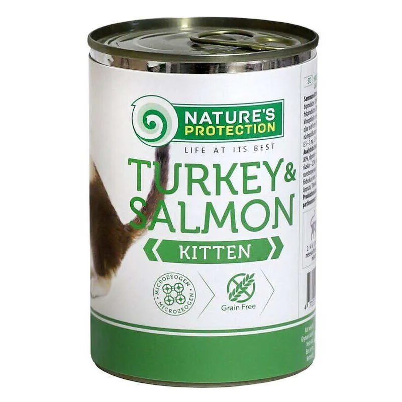 Nature's Protection Kitten Turkey & Salmon влажный корм с мясом индюка и лосося для котят - 400 г