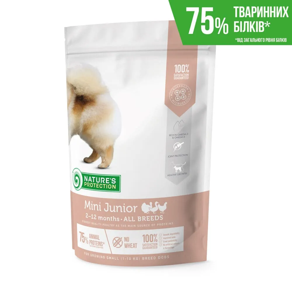 Nature's Protection Mini Junior All Breeds сухой корм для щенков малых пород - 500 г