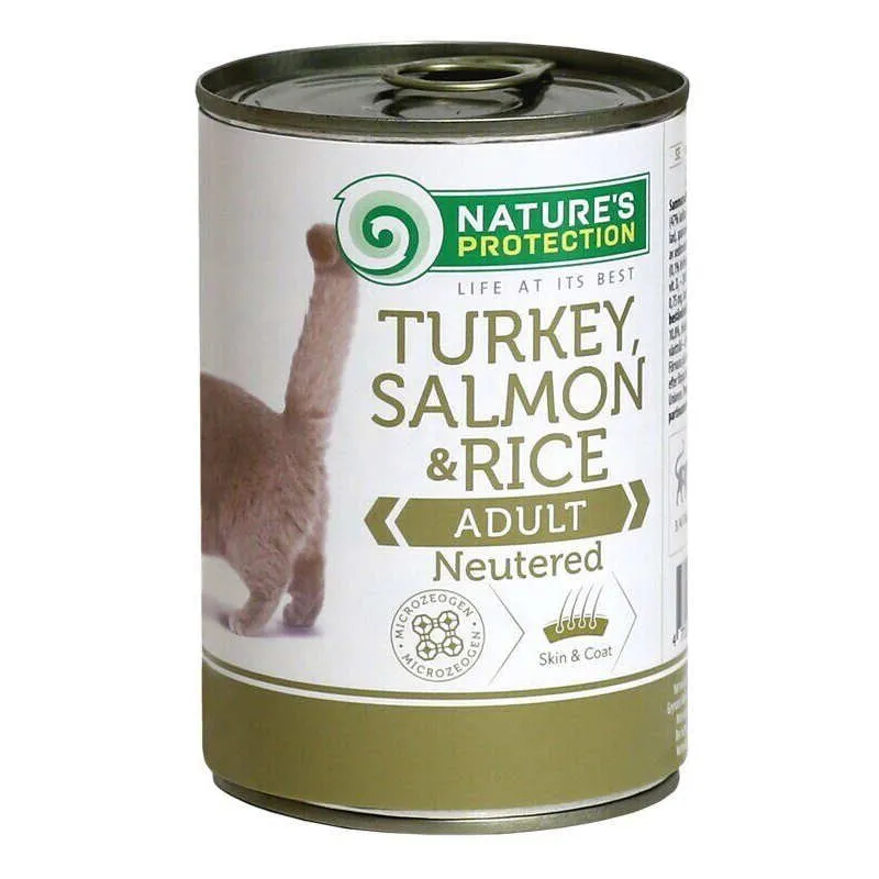 Nature's Protection Neutered Turkey, Salmon&Rice, 400 г, влажный корм для стерилизованных кошек с индейкой и лососем