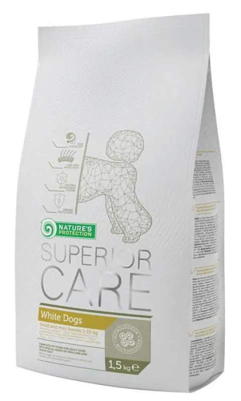 Nature's Protection Superior Care White Dogs Adult Small&Mini Breeds LAMB, 1,5 кг, сухой корм с ягненком для взрослых собак малых и мелких пород с белой шерстью