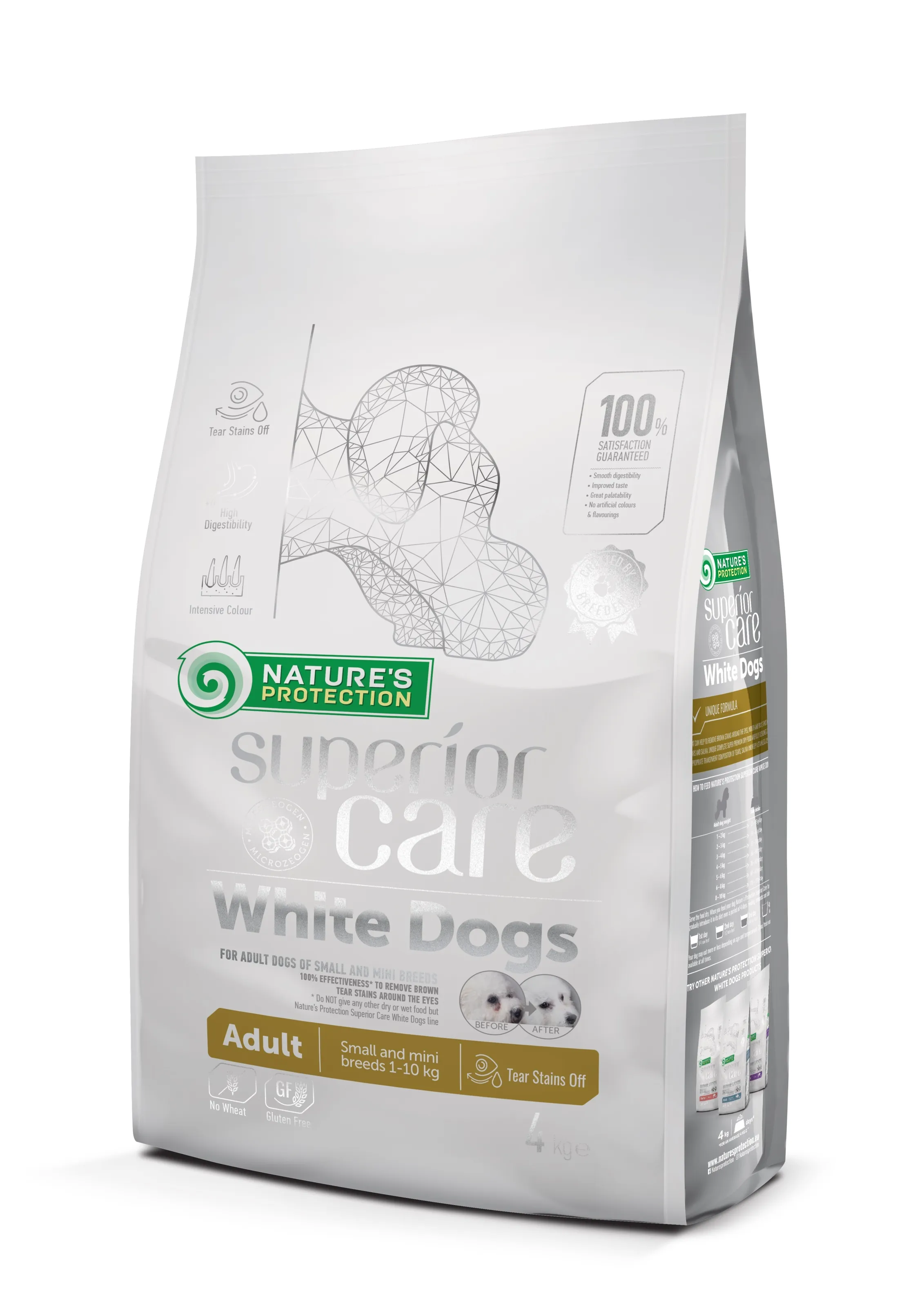 Nature's Protection Superior Care White Dogs Adult Small&Mini Breeds LAMB, 4 кг, сухой корм с ягненком для взрослых собак малых и мелких пород с белой шерстью
