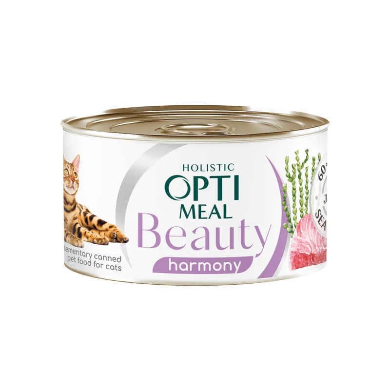 OptiMeal Beauty Harmony Adult Cat консервований корм із морепродуктами для дорослих котів (шматочки у соусі) - 70 г