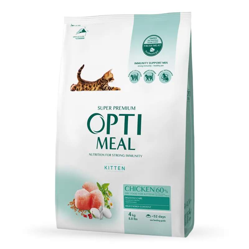 OptiMeal Kitten Chicken сухой корм с курицей для котят - 4 кг