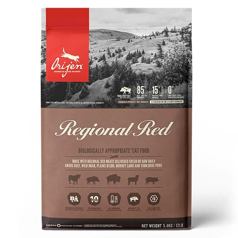 Orijen Regional Red Cat сухой корм с бизоном и кабаном для кошек и котят - 5,4 кг