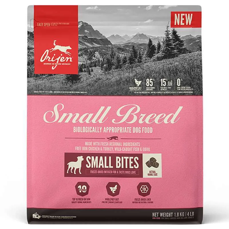 Orijen Small Breed Dog сухой корм с мясом домашней птицы и рыбой для собак малых пород в любом возрасте – 1,8 кг