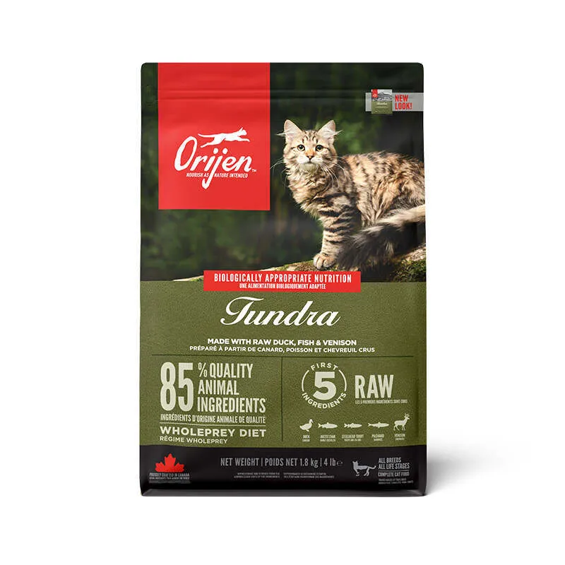 Orijen Tundra Cat сухой корм с мясом дичи, рыбы и птицы для кошек на всех стадиях жизни - 1,8 кг
