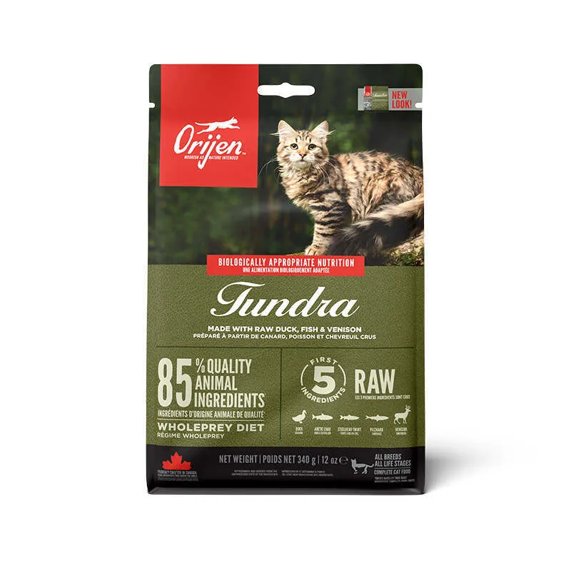 Orijen Tundra Cat сухой корм с мясом дичи, рыбы и птицы для кошек на всех стадиях жизни - 340 г