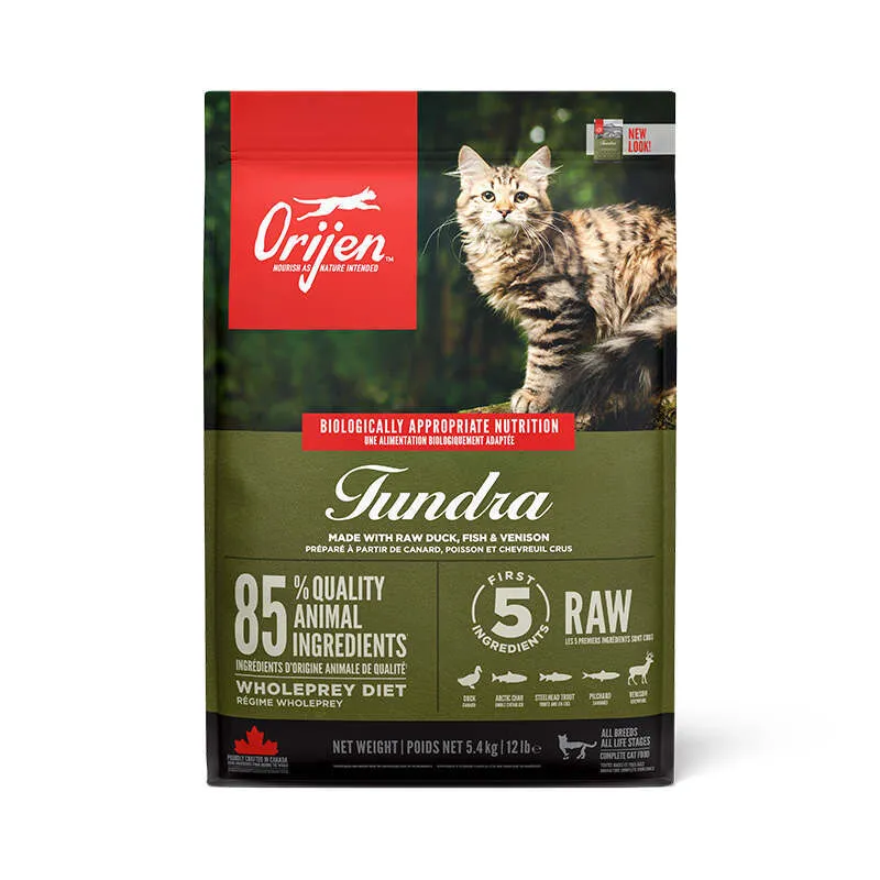 Orijen Tundra Cat сухой корм с мясом дичи, рыбы и птицы для кошек на всех стадиях жизни - 5,4 кг