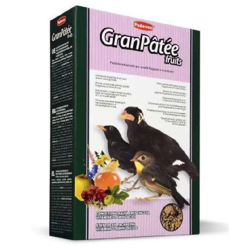 Padovan GranpPatee Fruits основной корм для хищных и насекомоядных птиц – 1 кг